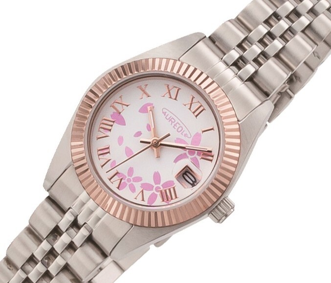 AUREOLE | Sakura Rose Gold Wristwatch | Made in Japan - Image 2