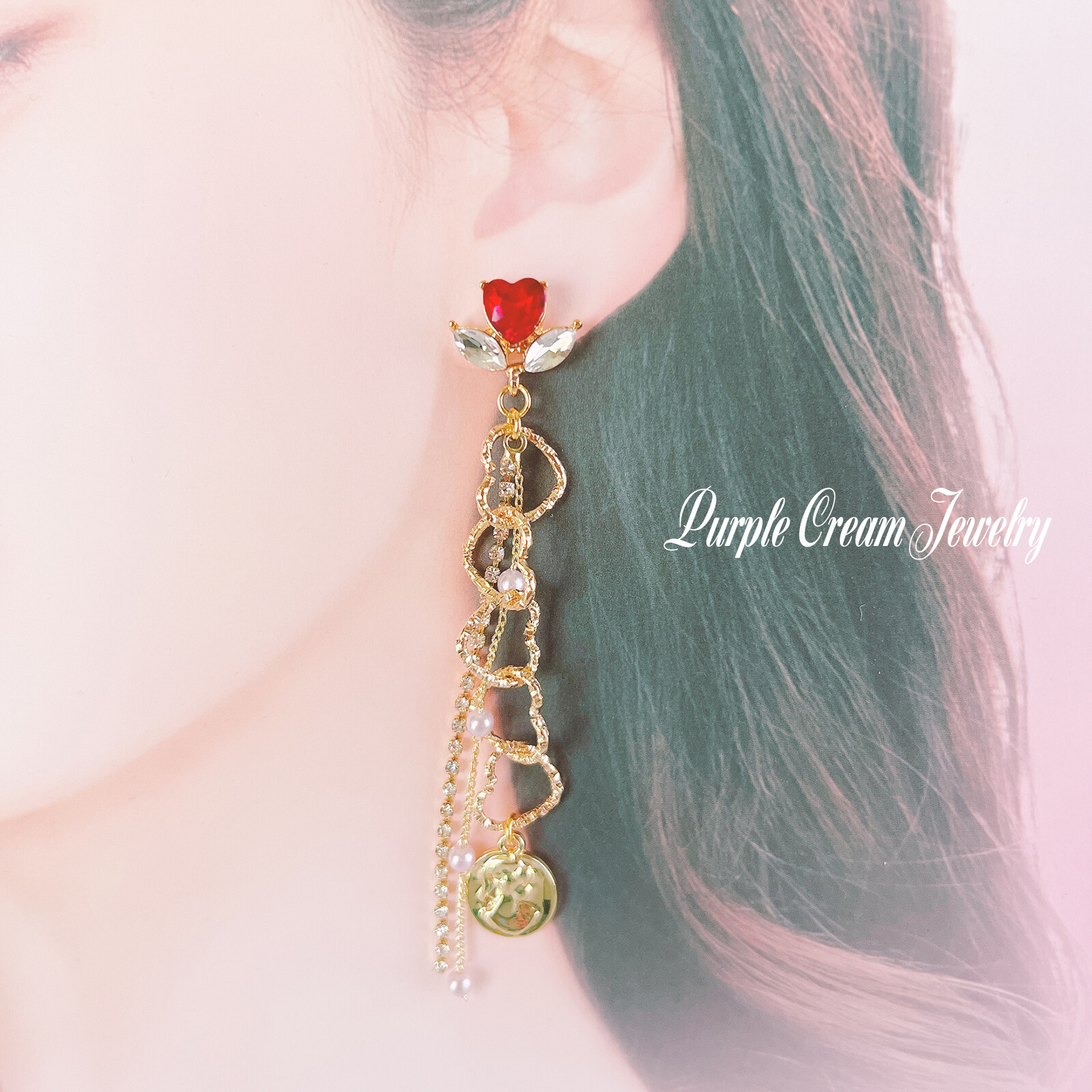 Heart Cameo Earrings - Image 5