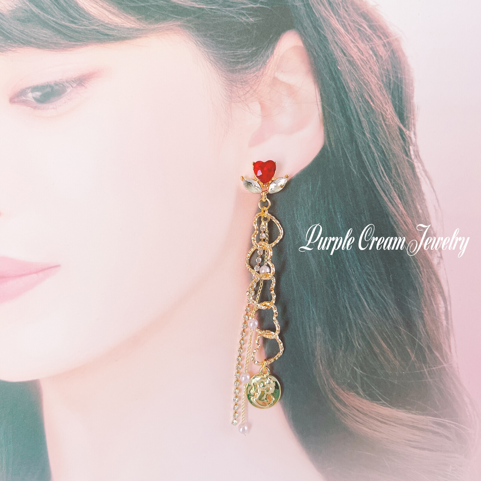 Heart Cameo Earrings - Image 4