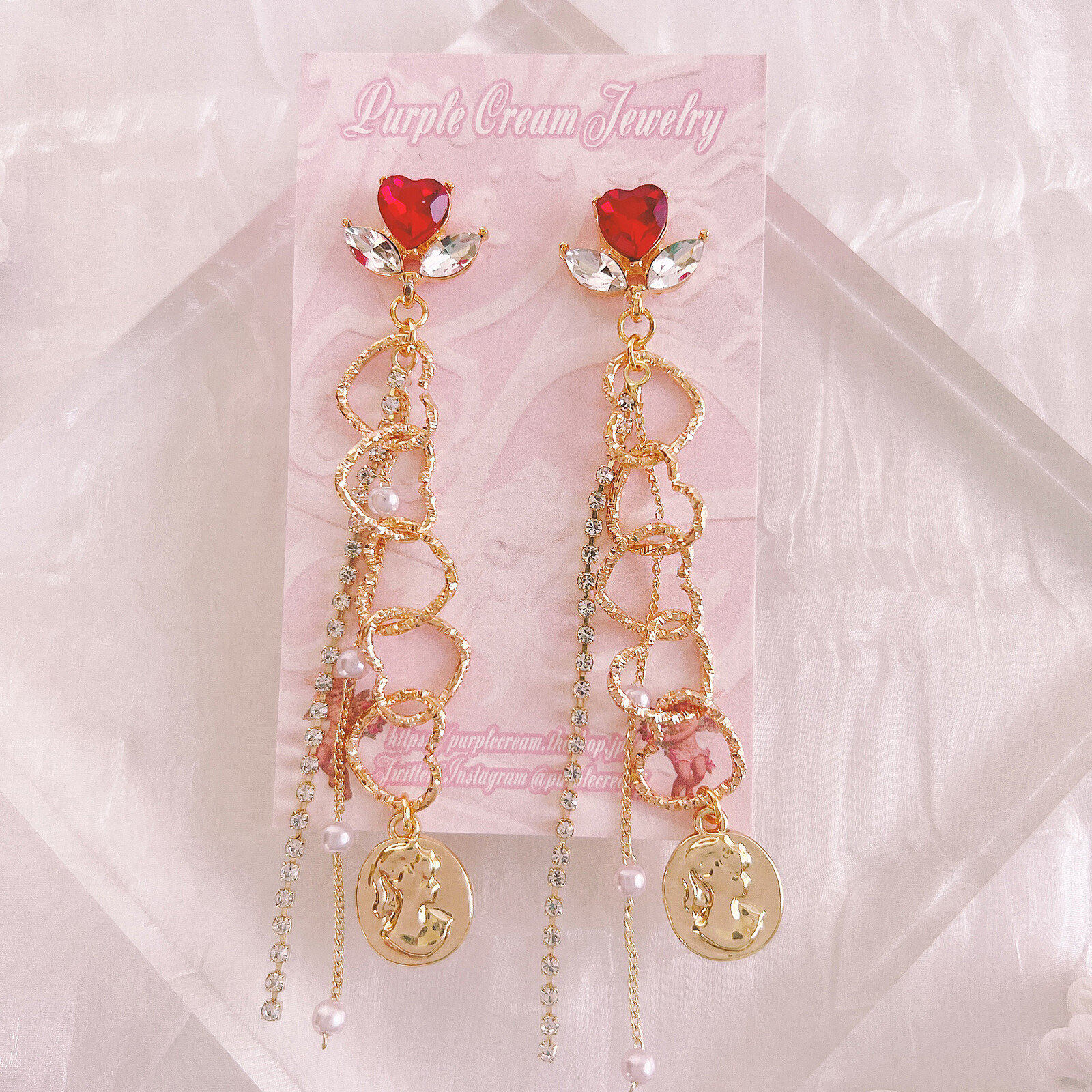 Heart Cameo Earrings