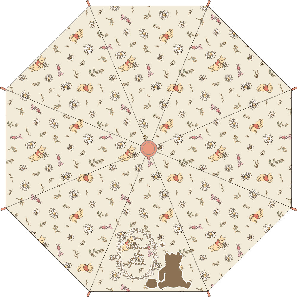 Winnie the Pooh Folding Umbrella | Classic Storybook Series | くまのプーさん 折りたたみ傘 55cm - Image 2