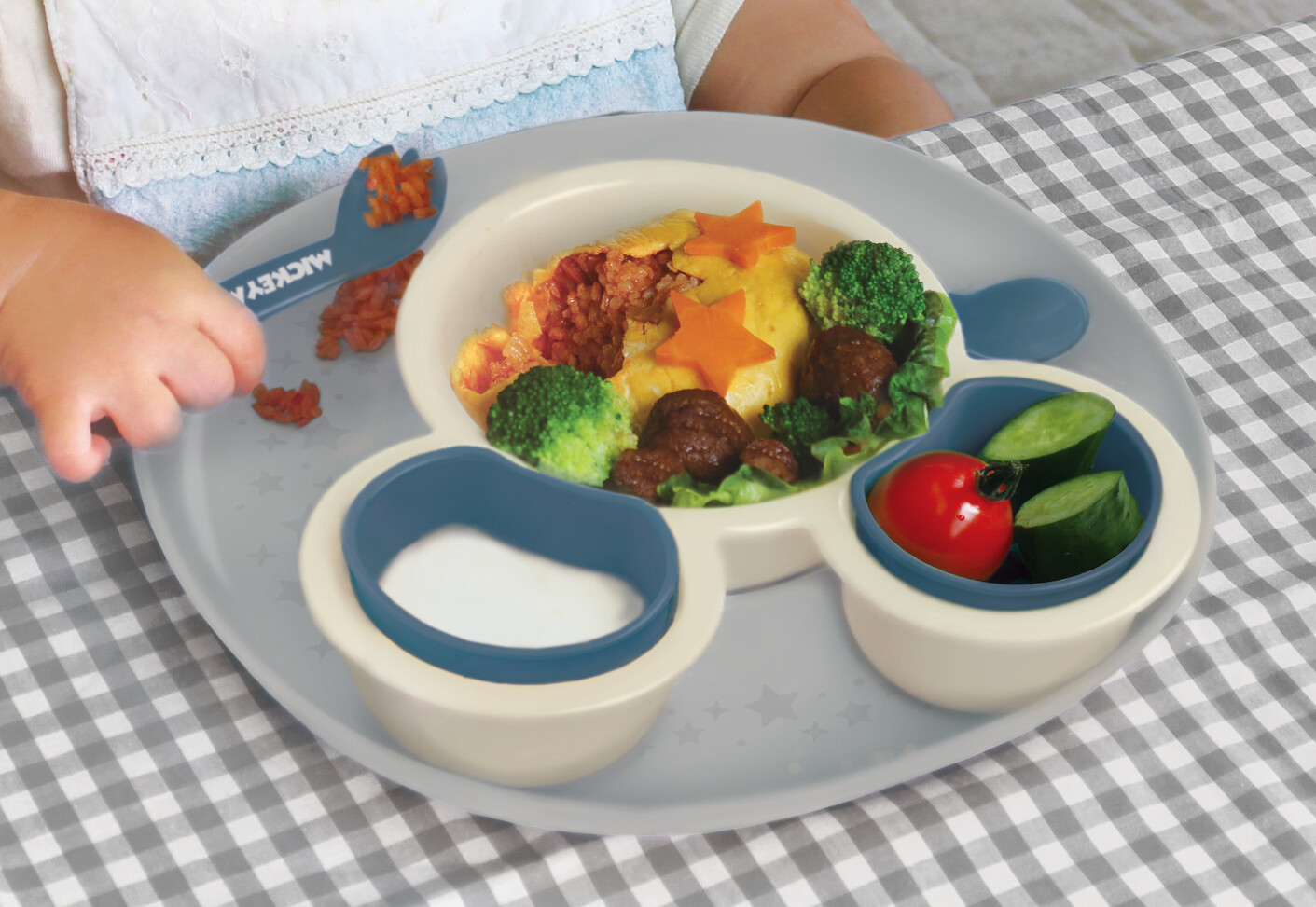 Mickey Mouse Non-Slip Feeding Set | Disney Baby Japan Exclusive | ミッキー ベビー食器セット - Image 2