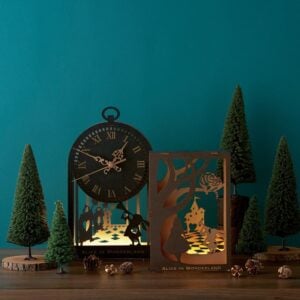 Alice in Wonderland Shadowbox Clock & Light