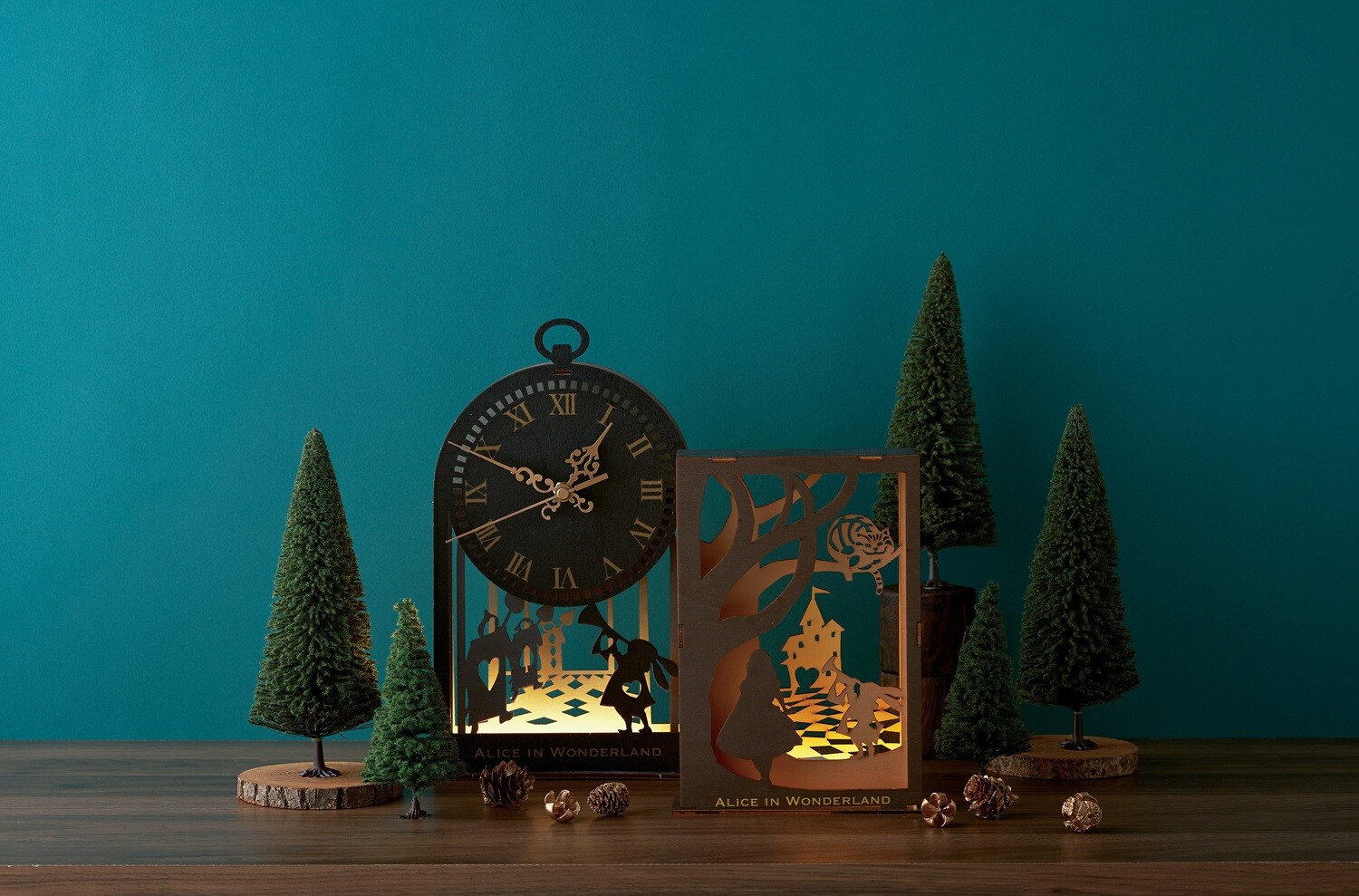 Alice in Wonderland Shadowbox Clock & Light