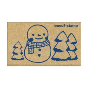 Snowman & Trees Winter Stamp