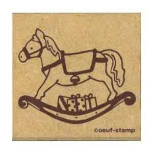 Rocking Horse with Gifts Rubber Stamp