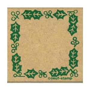 Holly & Berry Frame Rubber Stamp