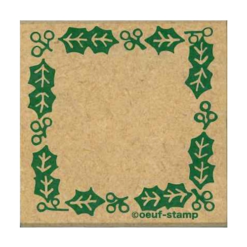 Holly & Berry Frame Rubber Stamp