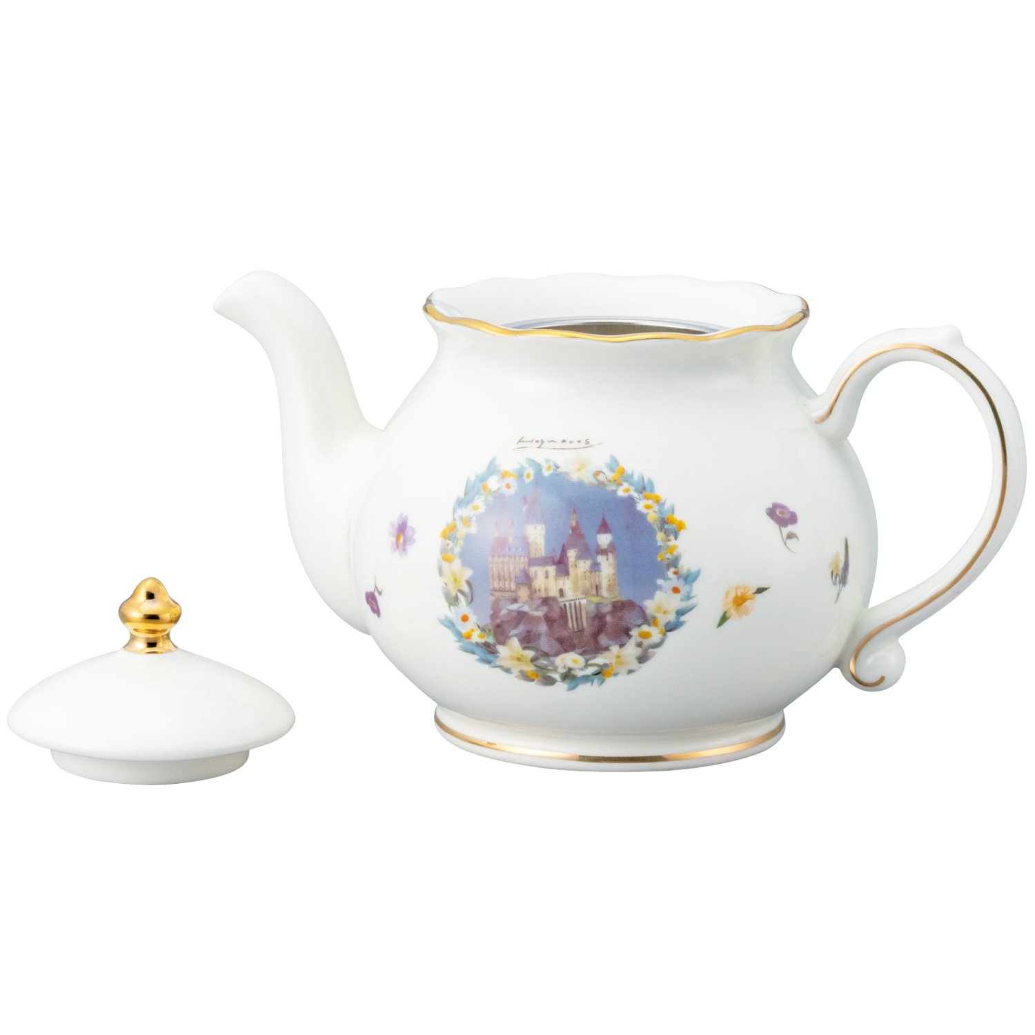 Harry Potter | Hogwarts Castle Floral Teapot | Porcelain with Gold Trim | ハリーポッター ティーポット - Image 3
