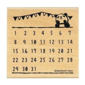 Panda Calendar Wooden Stamp