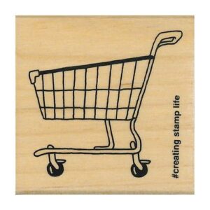 Shopping Cart Wooden Stamp