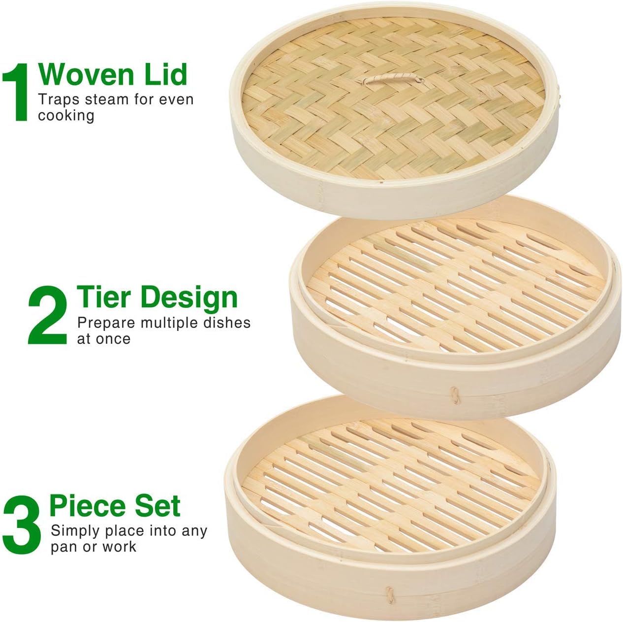 Bamboo Steamer 대나무 찜기 - 25cm/10in - Image 2