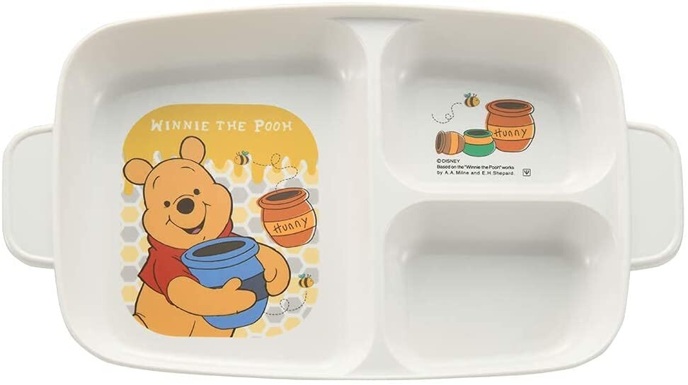 Disney Winnie the Pooh Sectioned Lunch Plate with Handles | Japan Exclusive | くまのプーさん ランチプレート - Image 2