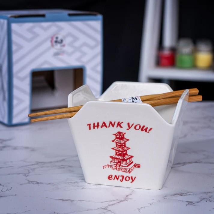 Urban Tokyo | Takeout Ceramic Bowl & Chopstick Set | 16 fl oz