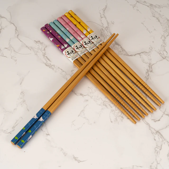 Urban Tokyo | Nagomi Rabbit Bamboo Chopstick Set | 5 Pairs - Image 5