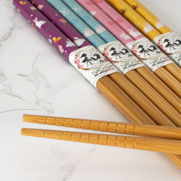 Urban Tokyo | Nagomi Rabbit Bamboo Chopstick Set | 5 Pairs - Image 4