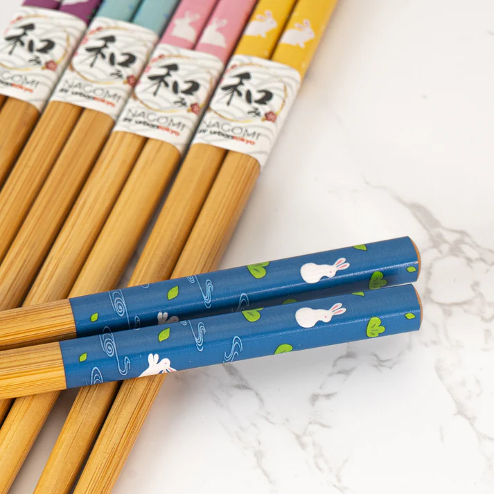 Urban Tokyo | Nagomi Rabbit Bamboo Chopstick Set | 5 Pairs - Image 3