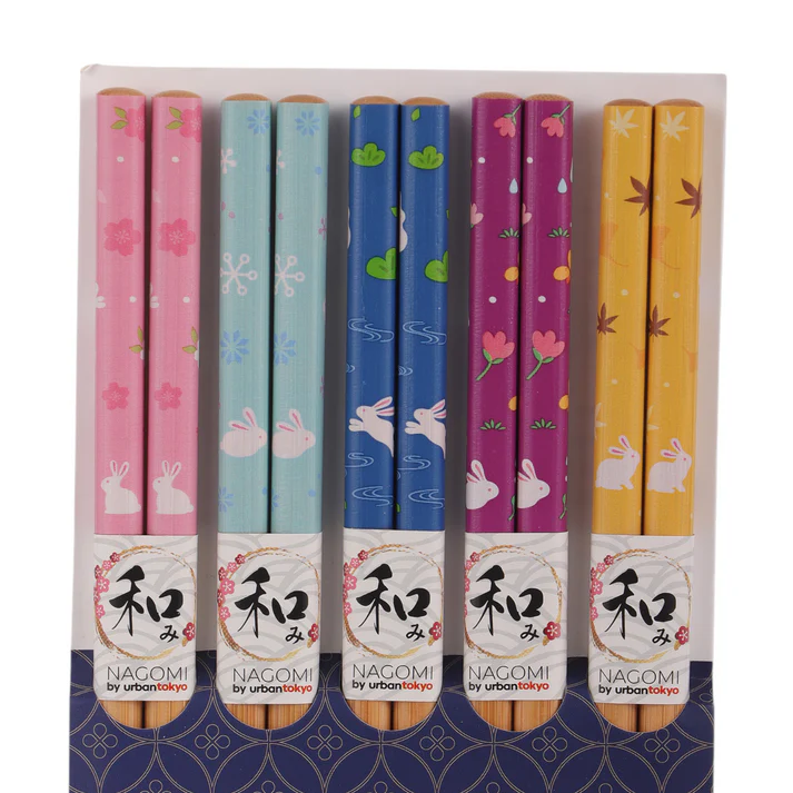 Urban Tokyo | Nagomi Rabbit Bamboo Chopstick Set | 5 Pairs