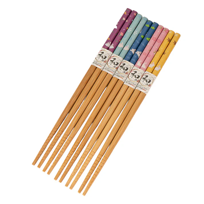 Urban Tokyo | Nagomi Rabbit Bamboo Chopstick Set | 5 Pairs - Image 2