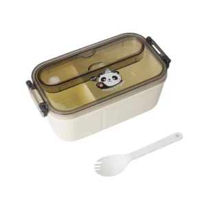 Urban Tokyo | Panda & Pigeon Bento Box | Dual-Compartment Lunchbox with Utensil