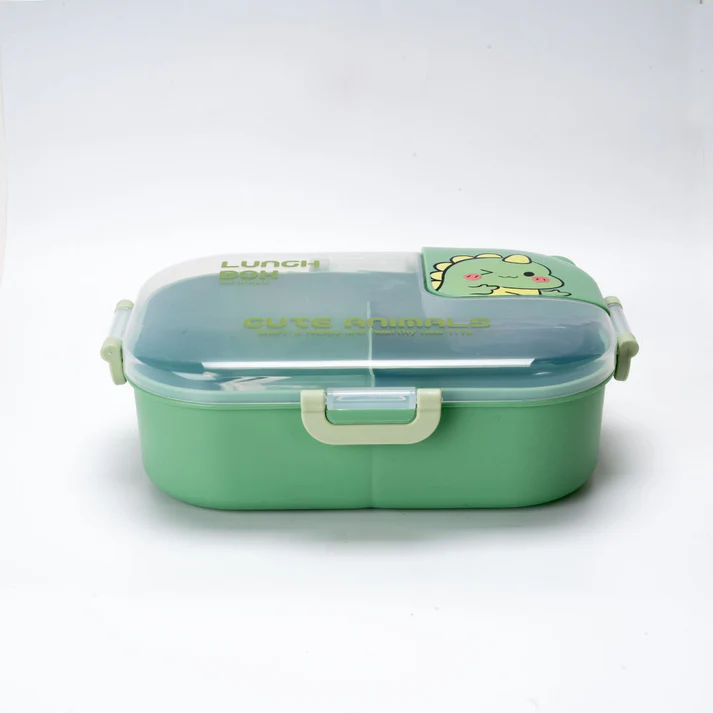 Urban Tokyo | Cute Dinosaur Compartment Lunch Box | 3-Section Bento with Utensils - Image 6