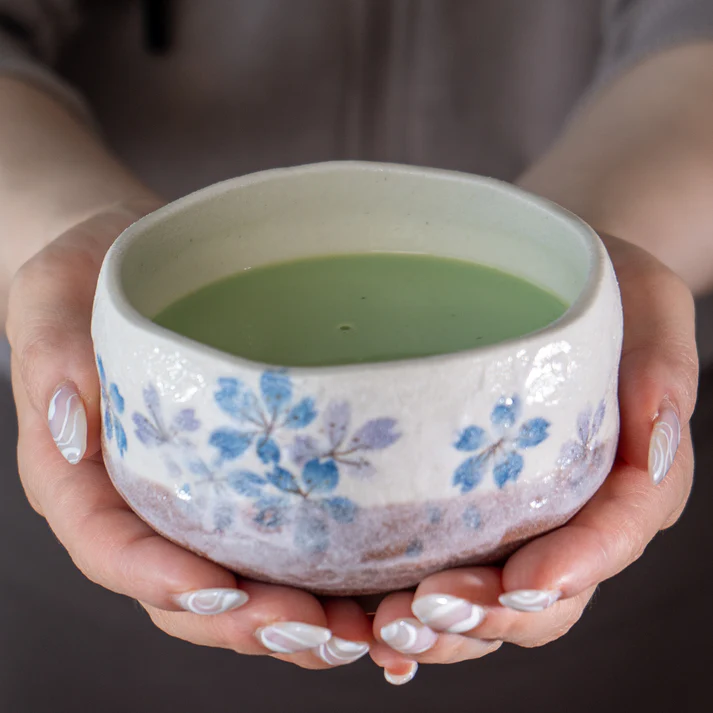 Blue Cherry Blossoms Mini Matcha Bowl - Image 7