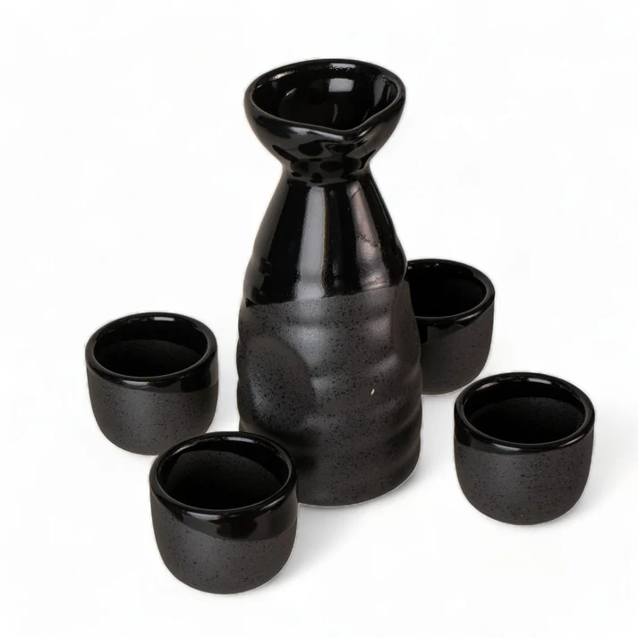 Urban Tokyo | Ceramic Sake Bottle & Cup Set | Black or Red - Image 6
