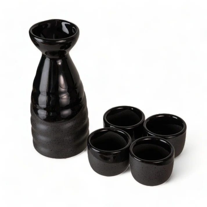 Urban Tokyo | Ceramic Sake Bottle & Cup Set | Black or Red - Image 4