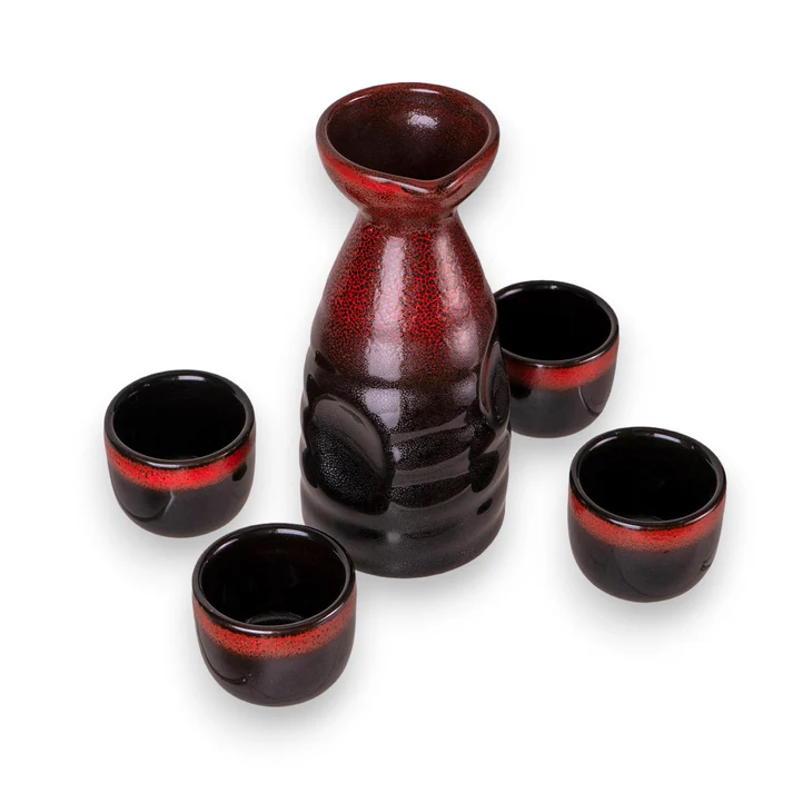 Urban Tokyo | Ceramic Sake Bottle & Cup Set | Black or Red - Image 7