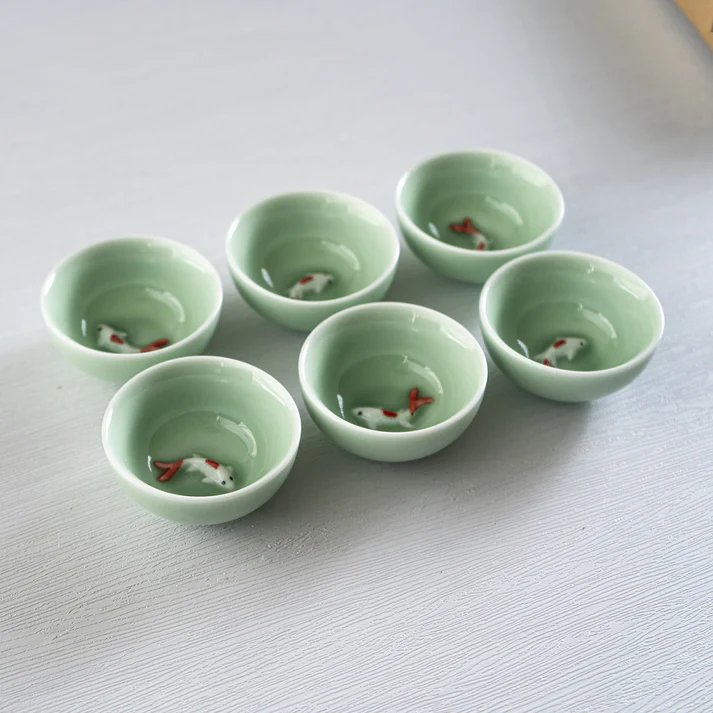Urban Tokyo | Koi Fish Kung Fu Tea Cups | 6-Piece Set - Image 3