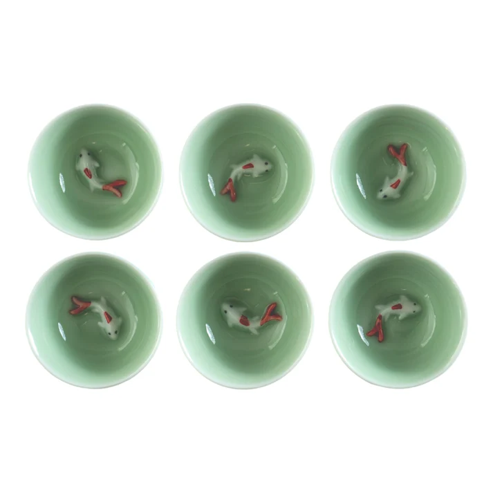Urban Tokyo | Koi Fish Kung Fu Tea Cups | 6-Piece Set - Image 2