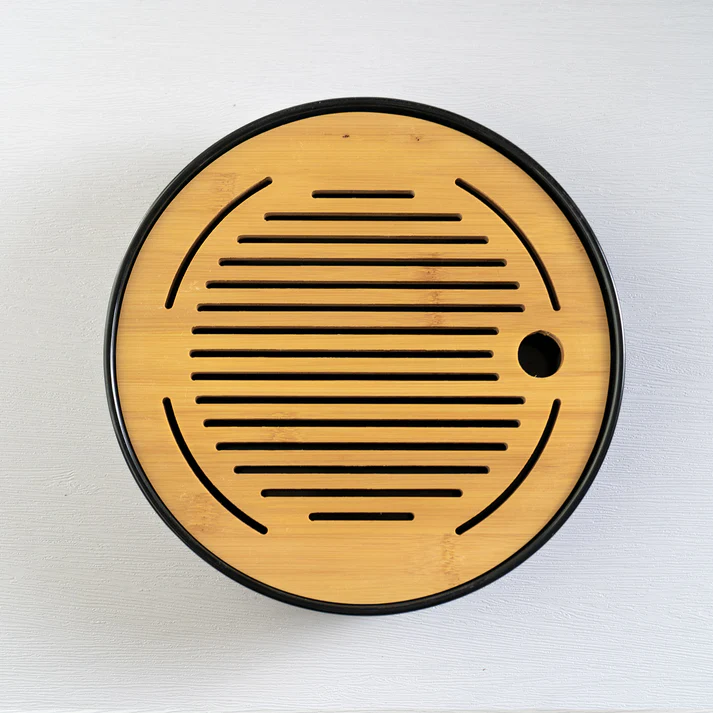 Urban Tokyo | Bamboo & Ceramic Tea Tray | Round Style - Image 3