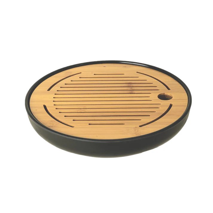 Urban Tokyo | Bamboo & Ceramic Tea Tray | Round Style - Image 5
