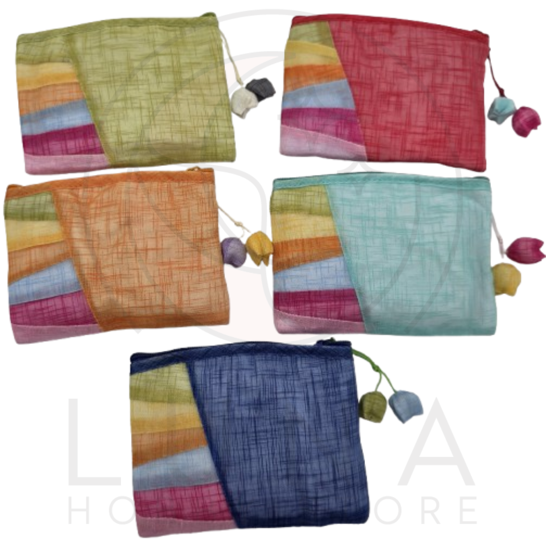 Ramie Embroidered Folk Pouch | 민속지갑 라미 자수 조각보 파우치 - Image 2