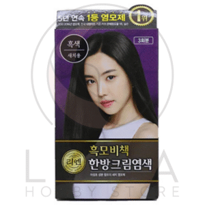 RiEn | Herbal Cream Hair Dye | Black | 흑모비책 한방 크림염색 흑색