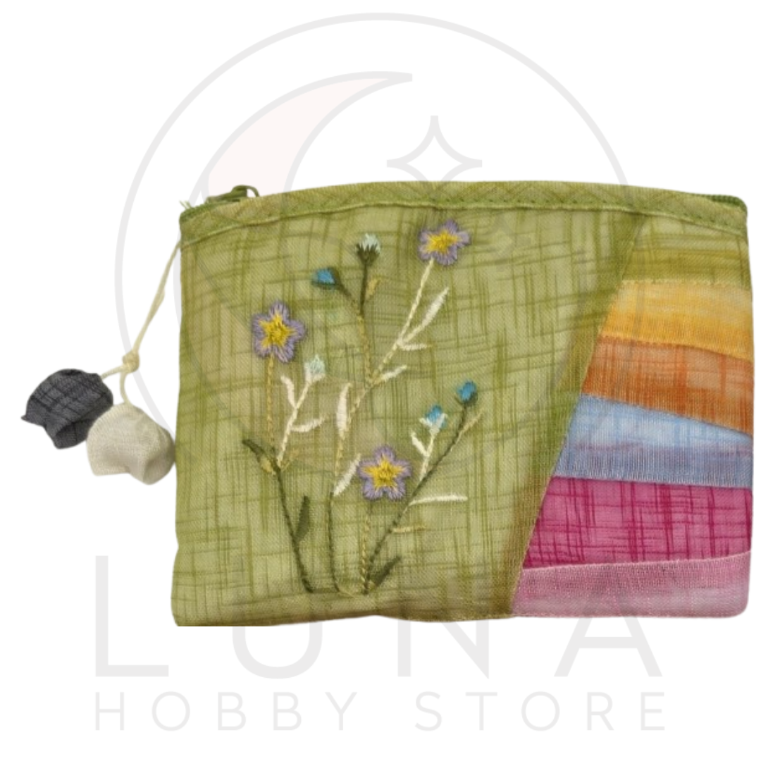 Ramie Embroidered Folk Pouch | 민속지갑 라미 자수 조각보 파우치 - Image 3