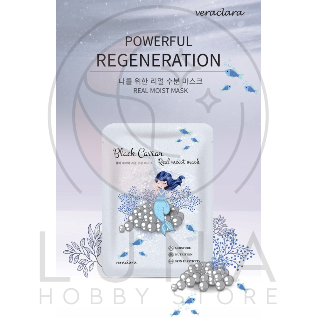 Veraclara | Real Moist Mask | Black Caviar | 블랙 캐비어 리얼 수분 마스크
