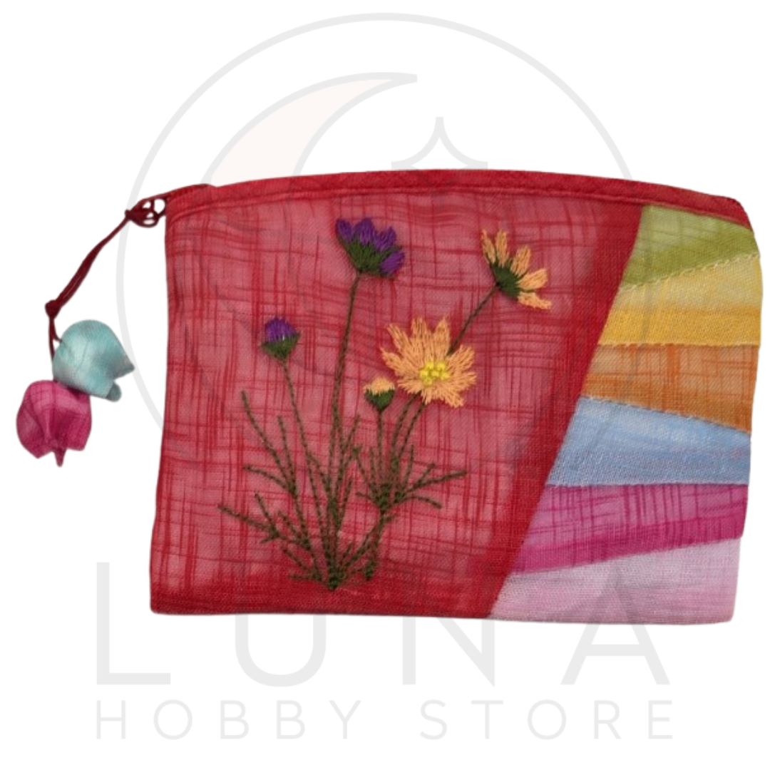 Ramie Embroidered Folk Pouch | 민속지갑 라미 자수 조각보 파우치 - Image 4