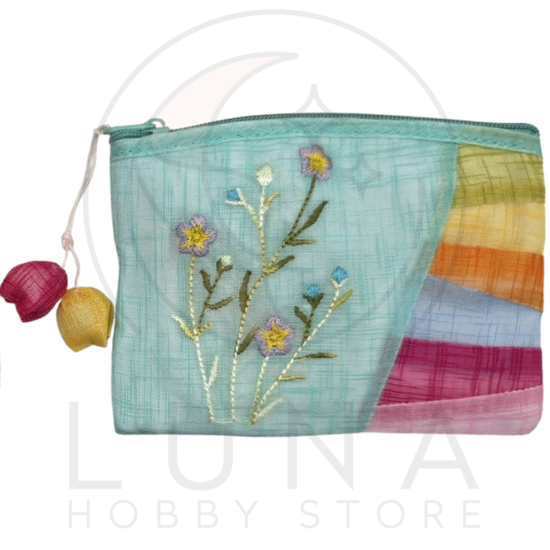 Ramie Embroidered Folk Pouch | 민속지갑 라미 자수 조각보 파우치 - Image 6
