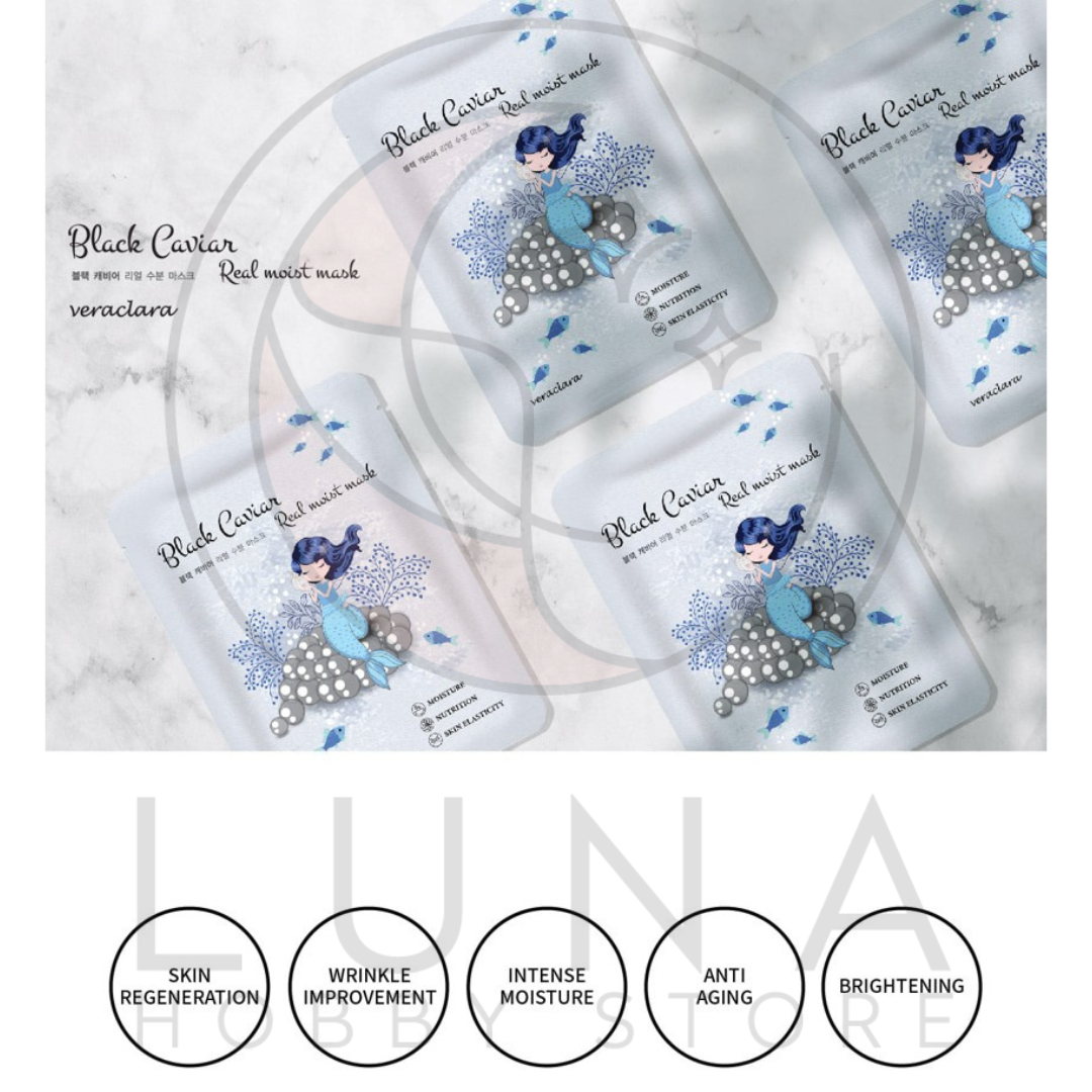 Veraclara | Real Moist Mask | Black Caviar | 블랙 캐비어 리얼 수분 마스크 - Image 8