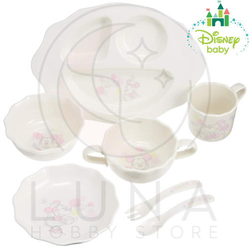 Minnie Mouse 7-Piece Baby Tableware Set | Disney Baby Japan Exclusive | ミニー ベビー食器7点セット - Image 2