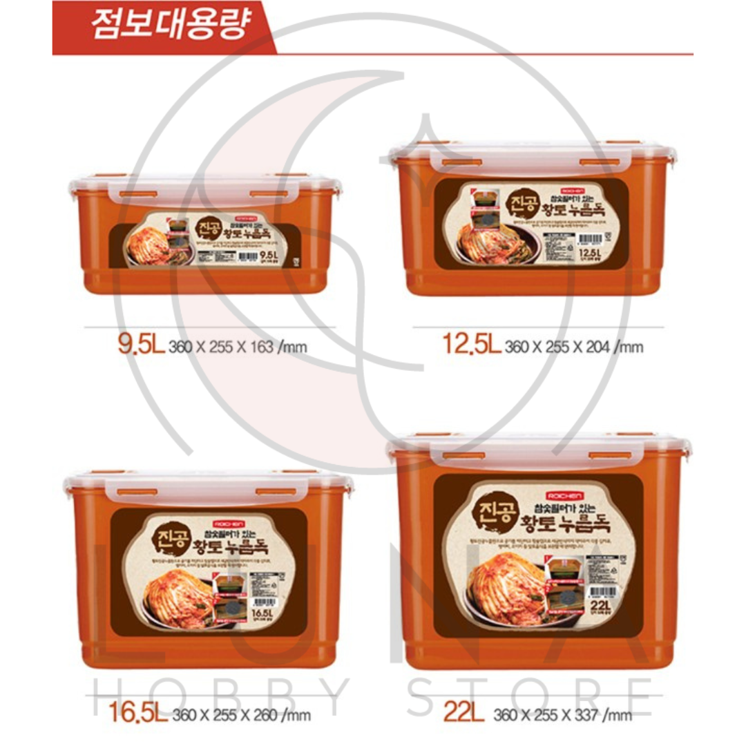 Roichen | Charcoal Vacuum Fermentation Container | 참숯 진공 황토 누름독 | 5.5L–16.5L Sizes - Image 11