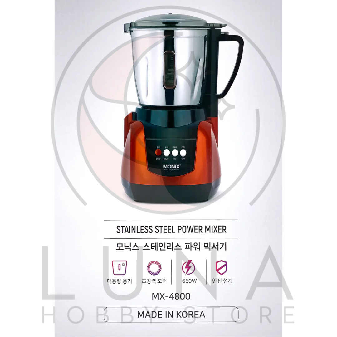 MONIX | Stainless Steel Power Mixer | 4L Capacity | 모델 MX-4800 | 모닉스 스테인리스 파워 믹서기 - Image 2