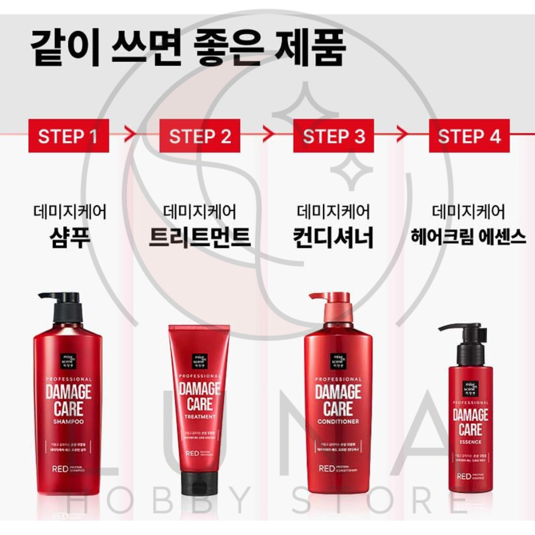 Mise en Scène | Damage Care Red Protein Shampoo & Rinse | 미쟝센 데미지케어 레드 프로틴 샴푸&린스 | 680ml - Image 9