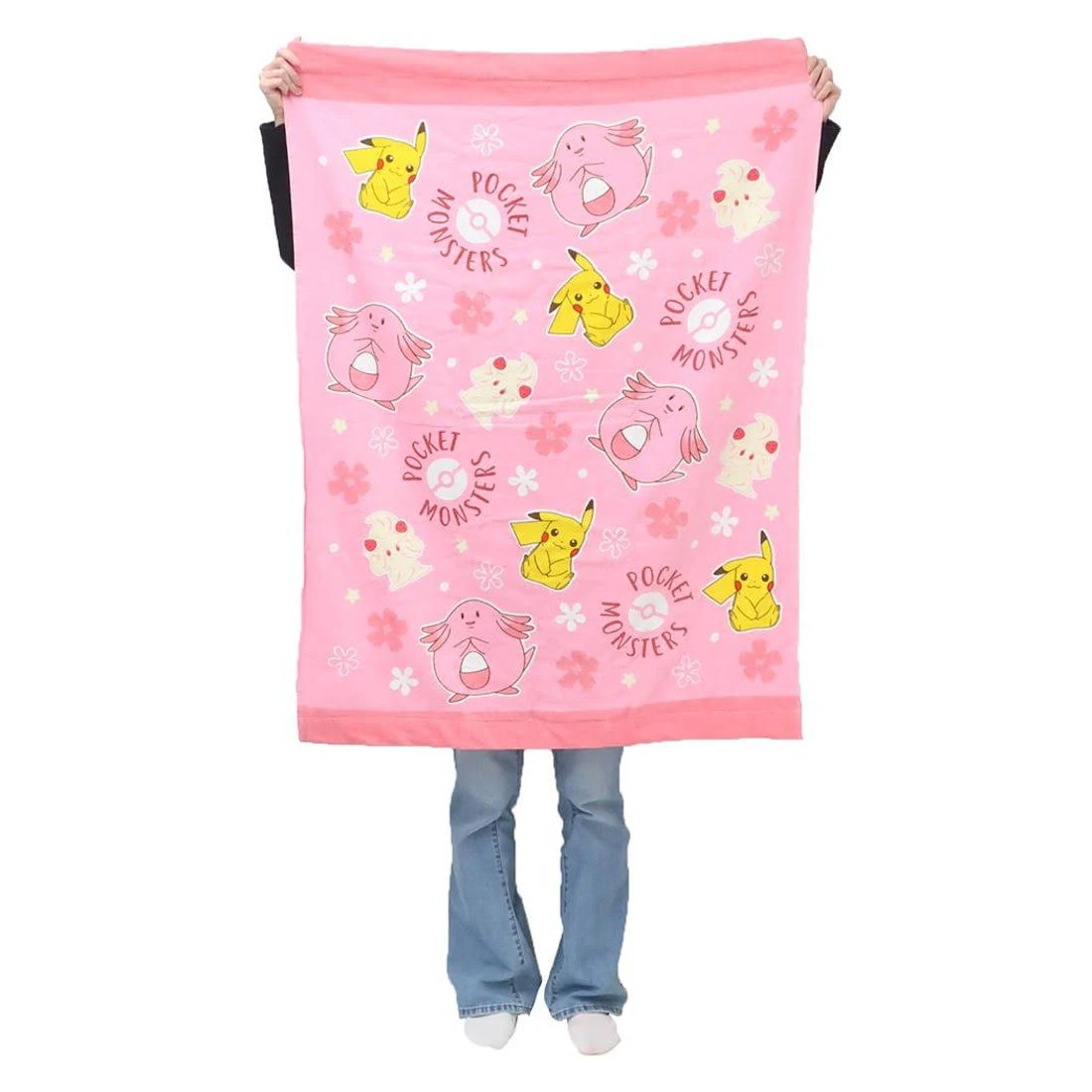 Pokémon Pocket Monsters Towel Blanket | Pikachu Chansey Alcremie | ポケモン 綿100% タオルケット | 85×115cm - Image 2