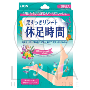 Lion | Kyusoku Jikan Cooling Leg Sheet | 足すっきりシート 休足時間 | 휴족시간 쿨링시트 | 6 Packs