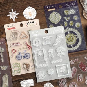 BGM Clear Stamps | Retro Motif Series | クリアスタンプ:レトロ風モチーフ 8種