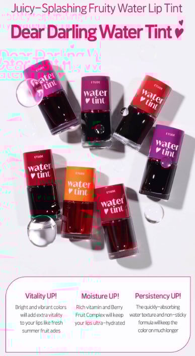 Etude | Dear Darling Water Tint | 9g | Lightweight Fruity Lip Stain | 에뛰드 워터틴트 - Image 4