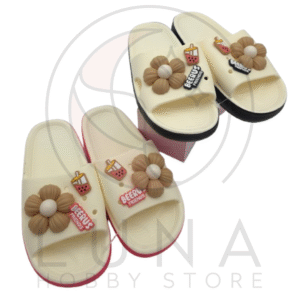 Friends Slippers | Bubble Tea & Flower Slide Sandals | Beerus Friends Design