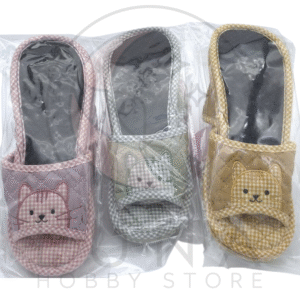 Women’s Cat Face 3-Tier Slippers | Quilted Indoor Slides | One Size (~US 10.5)